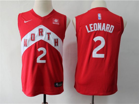 Youth Toronto Raptors #2 Kawhi Leonard Red Earned Edition Swingman Jersey