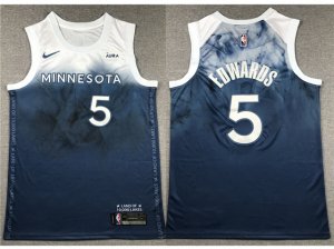 Minnesota Timberwolves #5 Anthony Edwards 2023-24 Blue City Edition Swingman Jersey