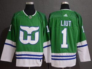 Hartford Whalers #1 Mike Liut Green Jersey