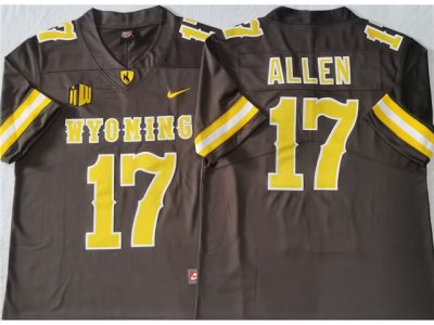 NCAA Wyoming Cowboys #17 Josh Allen Black College Football Jersey