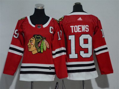 Women's Youth Chicago Blackhawks #19 Jonathan Toews Red Jersey