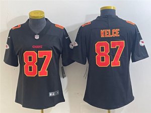 Womens Kansas City Chiefs #87 Travis Kelce Black Fashion Limited Jersey