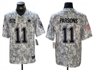 Dallas Cowboys #11 Micah Parsons Arctic Camo 2024 Salute To Service Limited Jersey