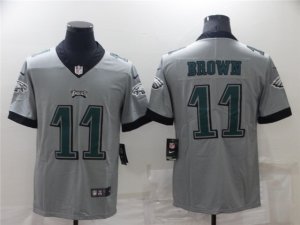 Philadelphia Eagles #11 A.J. Brown Gray Inverted Limited Jersey