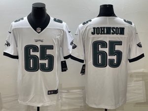 Philadelphia Eagles #65 Lane Johnson White Vapor Limited Jersey