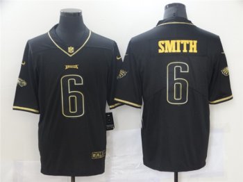 Philadelphia Eagles #6 DeVonta Smith Black Gold Vapor Limited Jersey