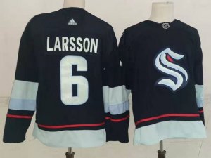 Seattle Kraken #6 Adam Larsson Navy Jersey