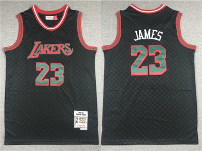 Los Angeles Lakers #23 Lebron James 2018-19 Neapolitan Hardwood Classics Jersey