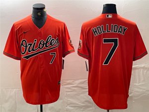 Baltimore Orioles #7 Jackson Holliday Orange Limited Jersey