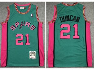 San Antonio Spurs #21 Tim Duncan 1998-99 Green Hardwood Classics Jersey