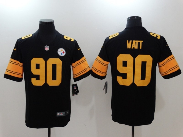 Pittsburgh Steelers #90 T.J. Watt Black Color Rush Limited Jersey - Click Image to Close