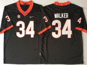 NCAA Georgia Bulldogs #34 Herschel Walker Black College Football Jersey