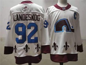 Colorado Avalanche #92 Gabriel Landeskog 2020-21 Reverse Retro White Jersey