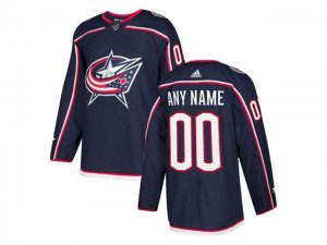 Columbus Blue Jackets Custom #00 Home Navy Jersey