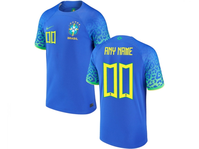 National Brazil #00 Away Blue 2022/23 Soccer Custom Jersey - Click Image to Close