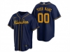 Milwaukee Brewers Custom #00 Navy Cool Base Jersey