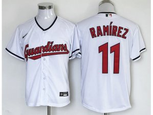 Cleveland Guardians #11 Jose Ramirez White Cool Base Jersey