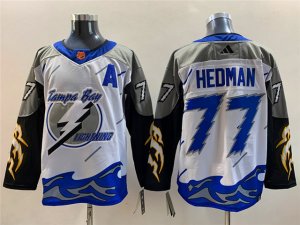 Tampa Bay Lightning #77 Victor Hedman 2022/23 White Reverse Retro Jersey