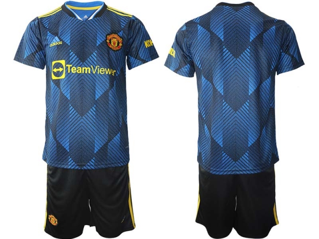 Club Manchester United Custom #00 Third Navy 2021/22 Soccer Jersey - Click Image to Close