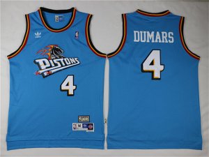 Detroit Pistons #4 Joe Dumars Light Blue Hardwood Classics Jersey