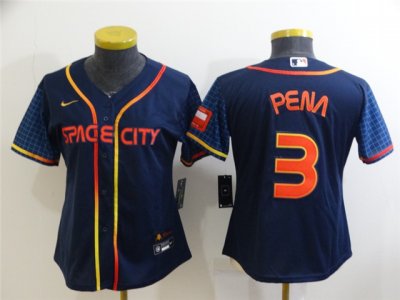 Women's Houston Astros #3 Jeremy Pena 2022 Navy City Connect Cool Base Jersey