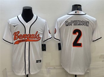 Cincinnati Bengals #2 Evan McPherson White Baseball Cool Base Jersey