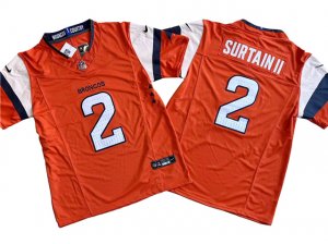 Denver Broncos #2 Pat Surtain II 2024 Orange Vapor F.U.S.E. Limited Jersey