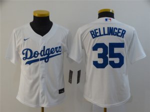 Youth Los Angeles Dodgers #35 Cody Bellinger White Cool Base Jersey