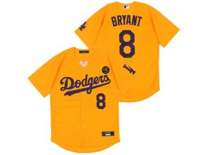 Los Angeles Dodgers #8 Kobe Bryant Yellow KB Cool Base Jersey