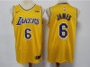 Los Angeles Lakers #6 Lebron James Gold Swingman Jersey