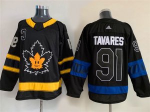 Toronto Maple Leafs #91 John Tavares Black Alternate Reversible Jersey