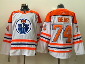 Edmonton Oilers #74 Ethan Bear White 2021 Reverse Retro Jersey