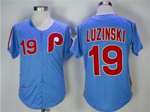 Philadelphia Phillies #19 Greg Luzinski 1983 Light Blue Throwback Jersey