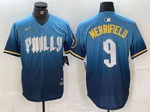 Philadelphia Phillies #9 Whit Merrifield Blue 2024 City Connect Limited Jersey