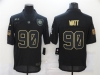 Pittsburgh Steelers #90 T.J. Watt 2020 Black Salute To Service Limited Jersey