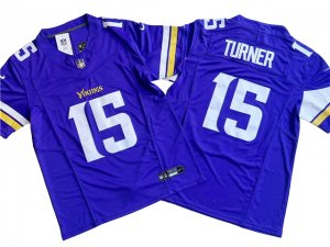 Minnesota Vikings #15 Dallas Turner Purple Vapor F.U.S.E. Limited Jersey