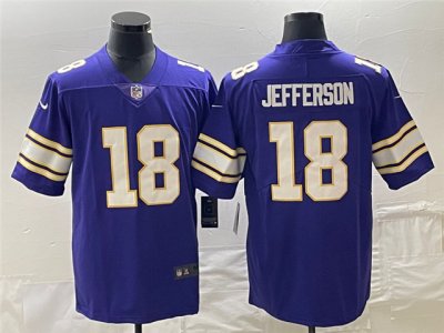 Minnesota Vikings #18 Justin Jefferson Purple Classic Vapor F.U.S.E. Limited Jersey