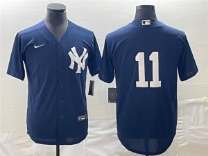 New York Yankees #11 Anthony Volpe Navy Without Name Cool Base Jersey