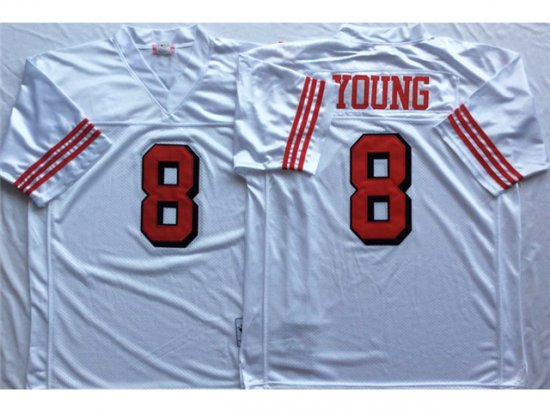 San Francisco 49ers #8 Steve Young 1994 Throwback White Jersey