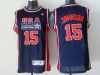 1992 Olympic Team USA #15 Magic Johnson Navy Jersey