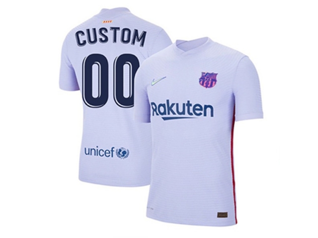 Club Barcelona Custom #00 Away Purple 2021/22 Soccer Jersey - Click Image to Close