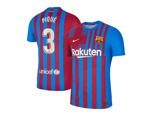 Club Barcelona #3 Pique Home 2021/22 Soccer Jersey - Click Image to Close