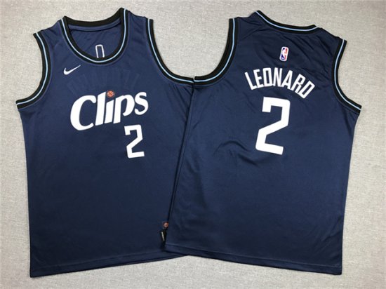 Youth Los Angeles Clippers #2 Kawhi Leonard 2023-24 Black City Edition Swingman Jersey