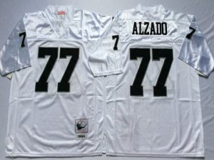 Los Angeles Raiders #77 Lyle Alzado Throwback White Jersey