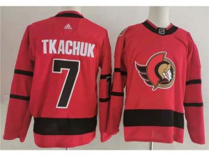 Ottawa Senators #7 Brady Tkachuk Red 2021 Reverse Retro Jersey