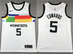 Minnesota Timberwolves #5 Anthony Edwards 2022-23 White City Edition Swingman Jersey