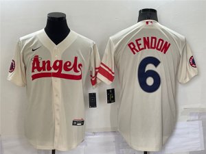 Los Angeles Angels #6 Anthony Rendon Cream 2022 City Connect Cool Base Jersey