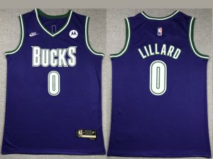 Milwaukee Bucks #0 Damian Lillard 2022-23 Purple Classic Edition Swingman Jersey