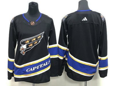 Womens Washington Capitals Blank Black 2022/23 Reverse Retro Jersey