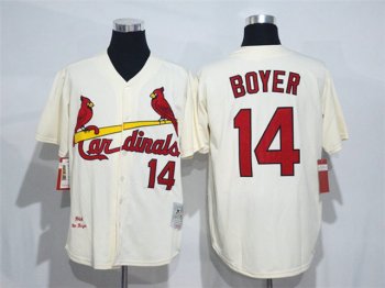 St. Louis Cardinals #14 Ken Boyer 1964 Throwback Cream Jersey